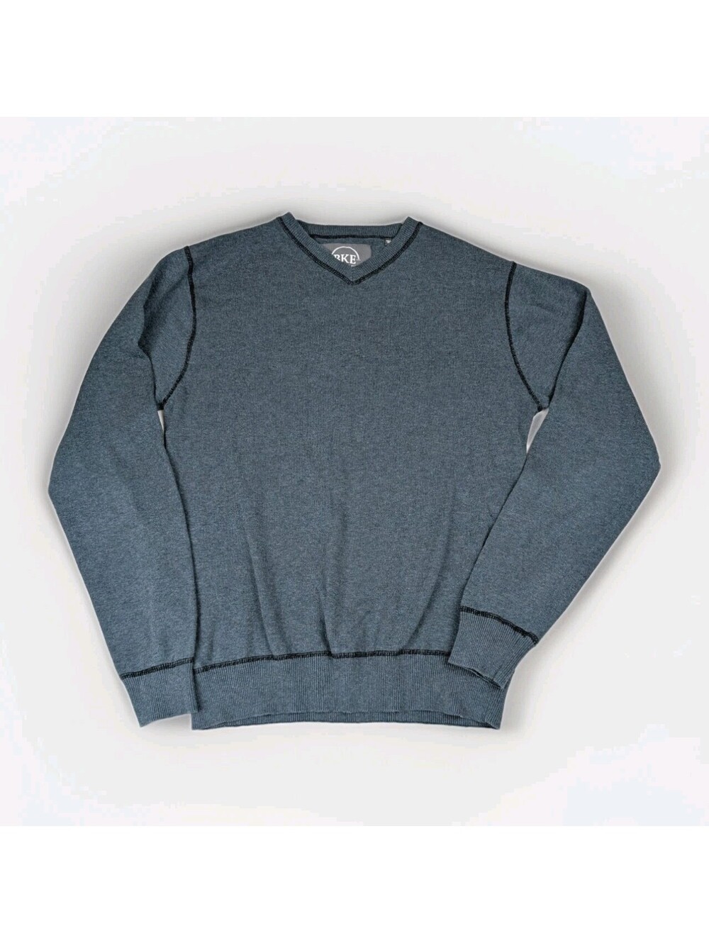 BKE Men's Size Large Knit Sweater Dark Teal Blue V-neck The Buckle